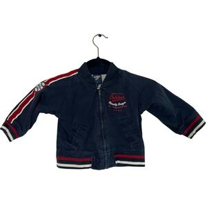 Vintage OshKosh B'gosh Kids Navy Varsity League Bomber Jacket Size 2T